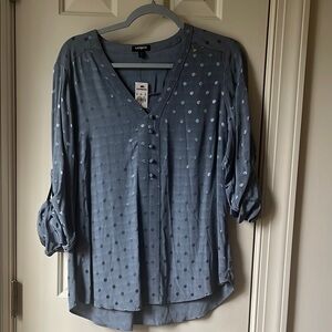 Lapis Blue Polka Dot Women's Top
